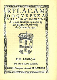 Relaçam do que fez a villa de Guimaraens